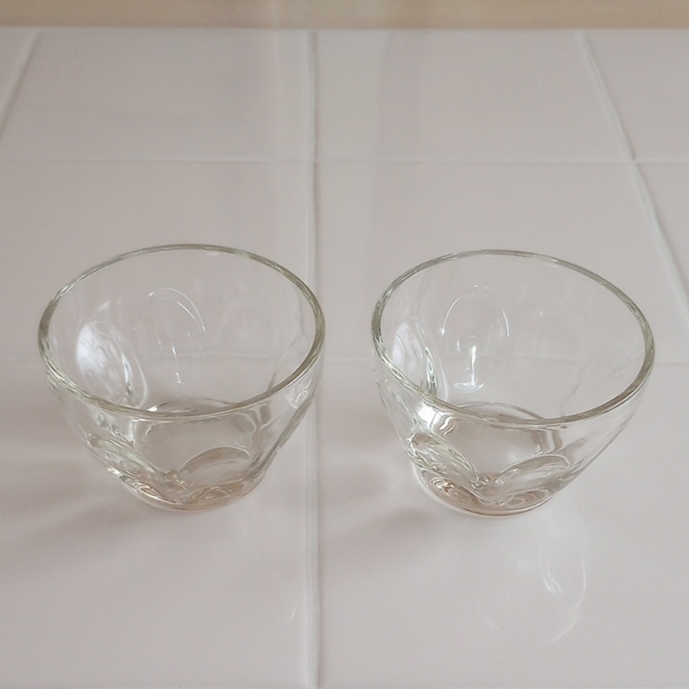 Vintage Clear Glass Bowls (Set of Two)